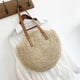 thumbnail image 1 of Bolsa Bolso bandolera de paja de playa redondo de verano de Bali de mano grandes tejidos, 1 of 5