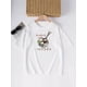 thumbnail image 5 of Women'S Casual Crew Neck T-Shirt, Heavyweight Waffle Fabric, 3/4 Sleeve, with Cute Cat Ramen Print, All-Season Fashion Top, Casual Wear|Playful Graphic Tee|Waffle Texture Fabric, 5 of 7