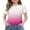 Gradient Pink, variant on Girls Shirts Side Ruched Short Sleeve Crewneck Fitted Tops Casual Summer Soft Tee Clothes