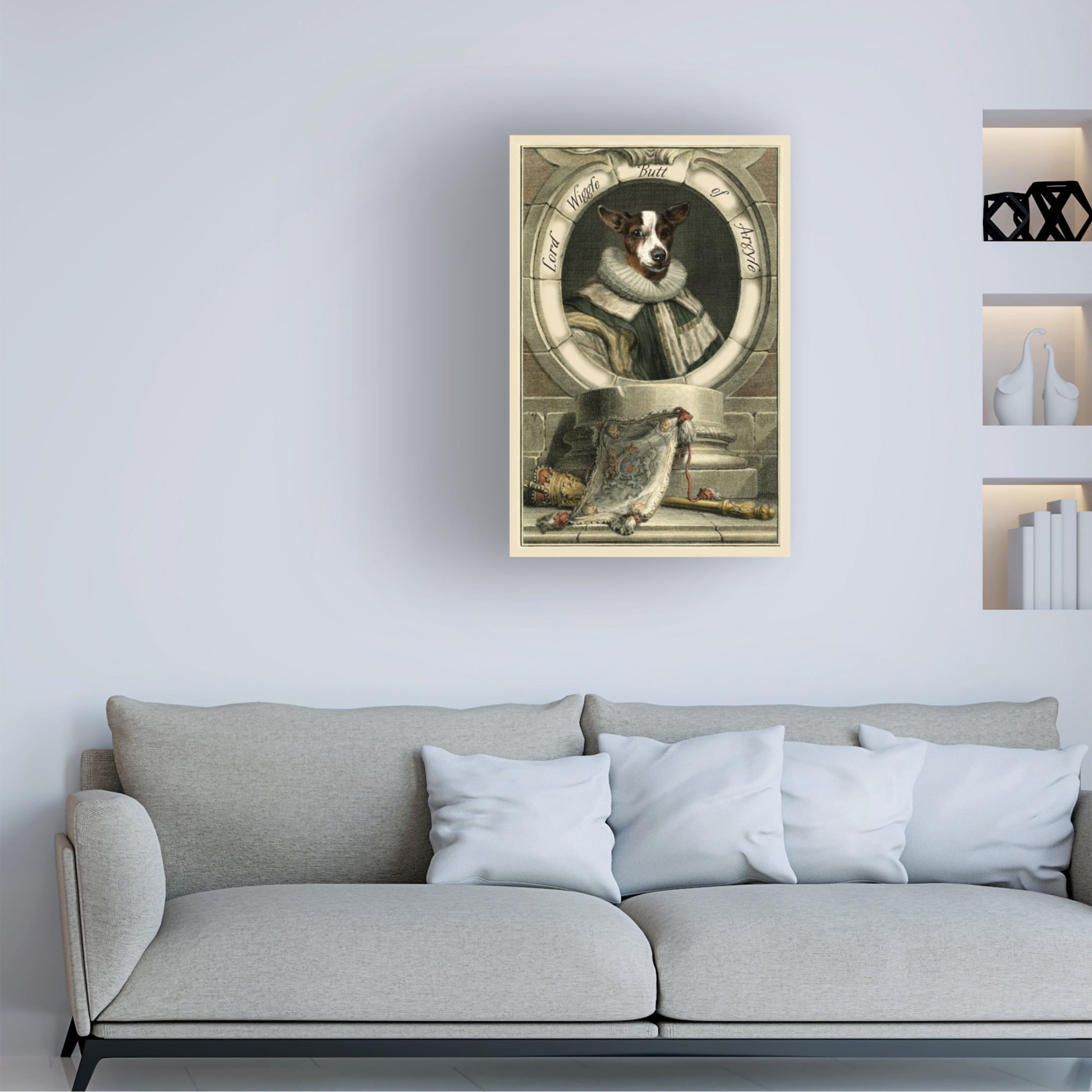 Canvas Wall Art - Alicia Longley 'Royal Dog Portrait IV' Wall Art for Living Room, Bedroom, or Office Décor by Trademark Fine Art - 22 x 32 Inches