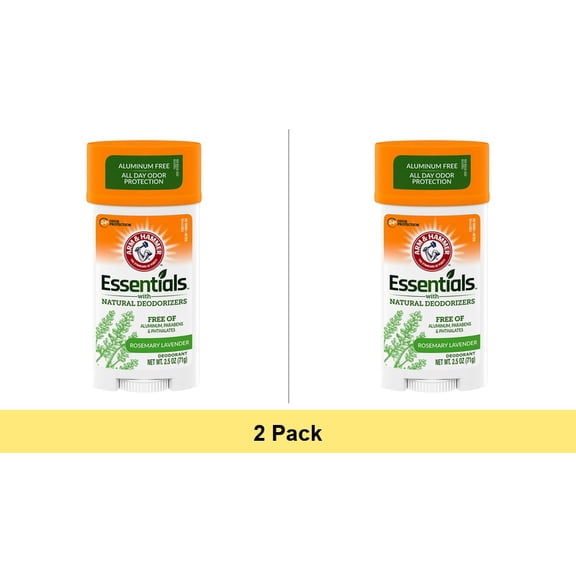Arm & Hammer Essentials Men Deodorant Natural Deodorizers Rosemary Lavender Fresh 2.5 oz - 2 Pack
