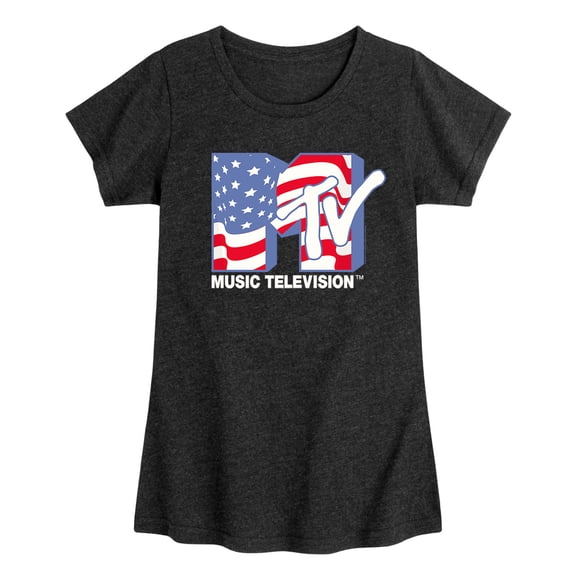MTV - American Flag MTV - Girls Toddler And Youth Short Sleeve T-Shirt
