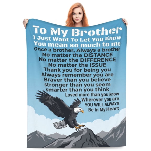 Eagle Throw Blanket, Brother Gifts from Sister for Birthday, Flannel Plush Quilt for Sofa Bed Decor, Eagle Themed Birthday Christmas Gifts 50x40
