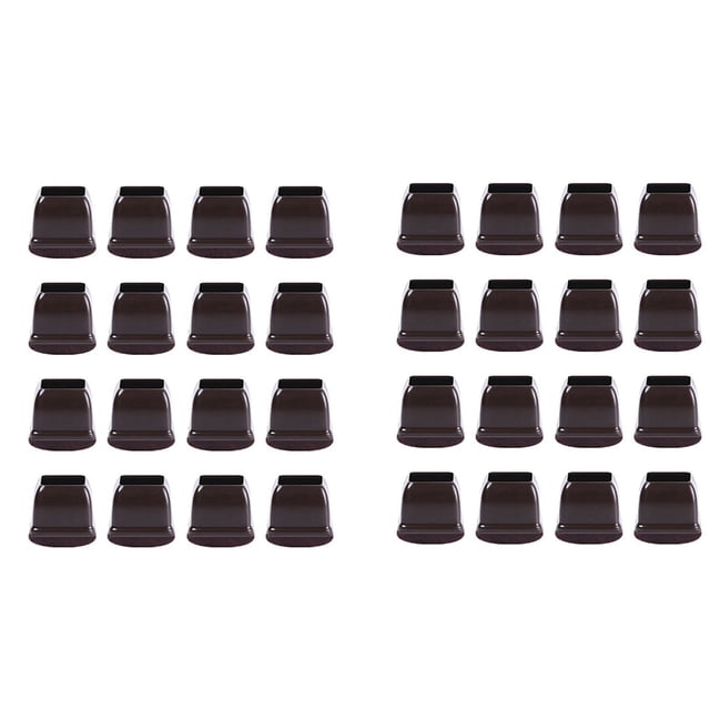 32 Piezas Protectores de Suelo para Patas de Silla de Silicona Marrón, Tapas Cuadradas para Patas de Silla con Fieltro Envuelto, Adecuado Para: 0,55 Pulgadas-0,75 Pulgadas