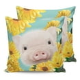 thumbnail image 7 of Outdoor Throw Pillow Cover Cut Pig Blossom Sunflower Waterproof Cushion Covers 2 Pack Yellow Farm Flower Pillow Cases Home Decoration for Patio Garden Couch Sofa, 7 of 7