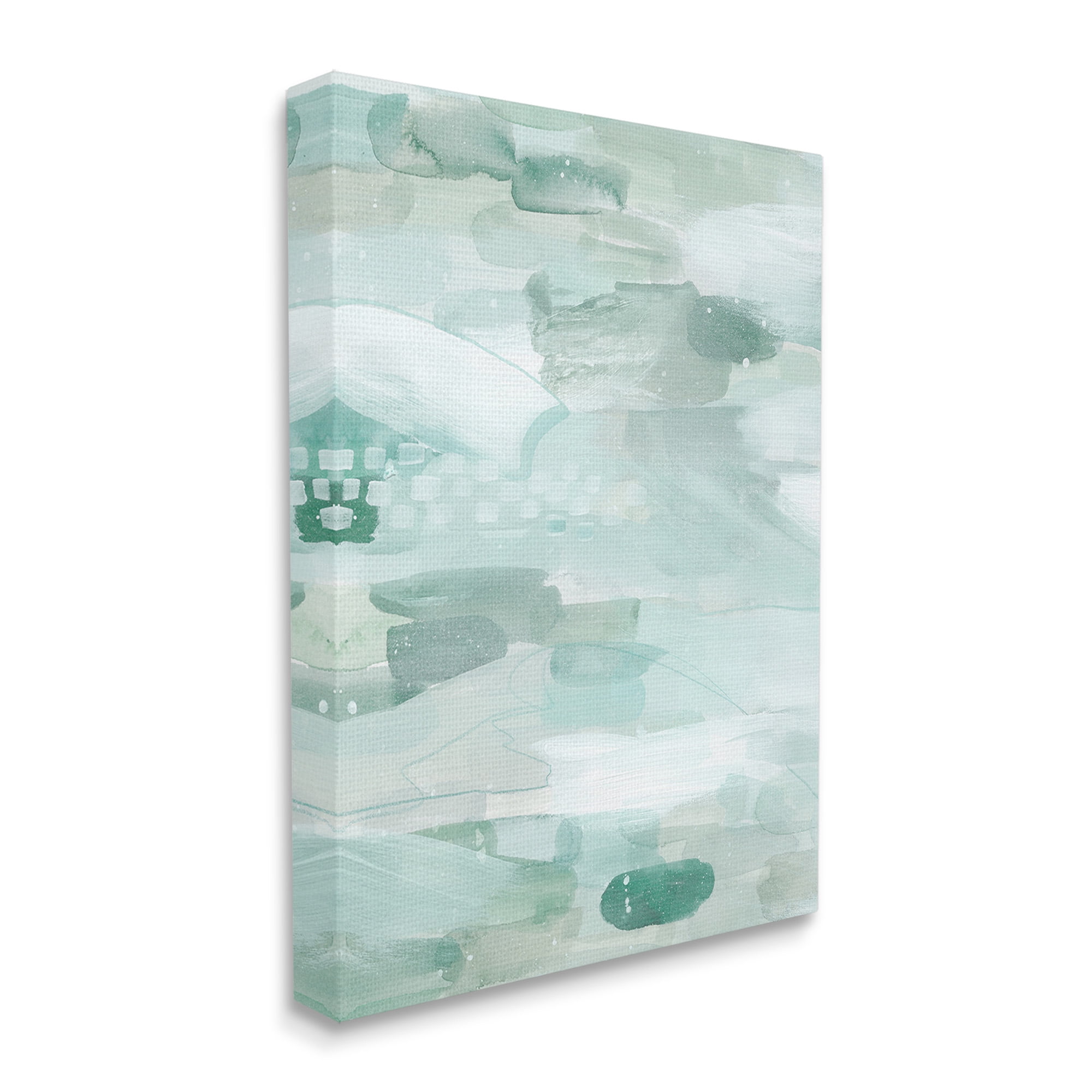 Stupell Industries Horizontal Green Strokes Abstract Painting Gallery Wrapped Canvas Art Print Wall Art, 36 x 48