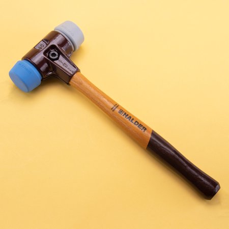 UPC: 4030618300618 | Halder Simplex Mallet with Soft Blue Rubber/Grey Rubber Inserts and Cast Iron Housing  1.57  / 21.87 oz.