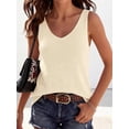 thumbnail image 3 of BTFBM Sweater Vest Women Spring Summer Sleeveless V Neck Sparkle Knit Basic Loose Fit Tank Tops Vacation Outfits, 3 of 9