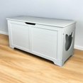 thumbnail image 2 of HOQBN 39.4" Cat Litter Box Enclosure,Hidden Litter Box Furniture Freestanding Pet Washroom Cabinet, Decorative Indoor Pet Side Table Fits Most Standard,White, 2 of 7