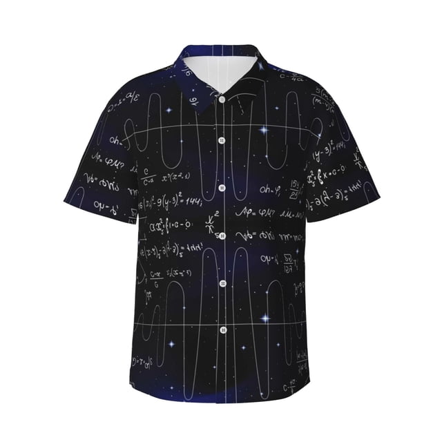 Fotbe Mathematica Science Camisa Hawaiana para Hombre Unisex – Camisa Casual de Verano con Botones de Manga Corta de Algodón y Lino,X-Large