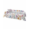 thumbnail image 2 of Flower Birds Sofa Couch Covers for 3 Cushion Couch,Washable L Shape Sectional Sofa Covers for Loverseat/Pet/Kid,Spring Summer Watercolor Colorful Floral Slipcover Throw Blanket Futon Cover 71x134, 2 of 8