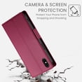 thumbnail image 3 of Designed for iPhone XS Max Wallet Case, with Card Slots Strong Magnetic Closure PU Leather Flip Fold Shockproof Kickstand Durable Purse Flip Case for iPhone XS Max - Winered, 3 of 7