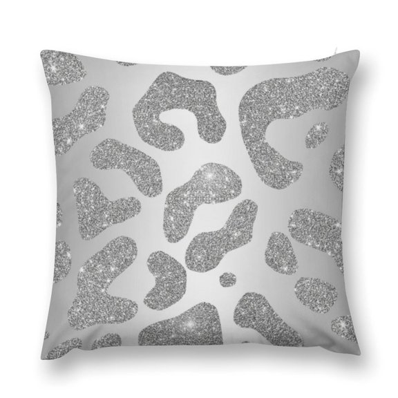 Silver Pillow Covers, Square Soft Decorative Throw Pillowcases Short Plush Cushion Case Suitable for Sofa Bedroom Living Room Office Car Home Decor 16 "×16 "