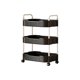 thumbnail image 2 of Organizador de 3 niveles para carrito de almacenamiento de cocina | Portaequipajes con reposabrazos, estanterías ventiladas, plástico, negro/rosa/verde/blanco, 27"x14"x9" | Baño, inodoro y salón, 2 of 6
