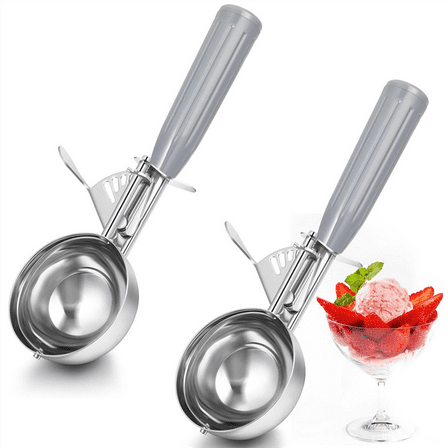 New Arrivals 2Pcs 4oz Release Cookie Scoops Ice Cream Scooper
