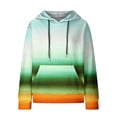 thumbnail image 4 of DeHolifer Womens Sweatshirts Plus Size Long Sleeve Waffle Floral Print Drawstring Hoodies Sweatshirts Loose Casual Fashion Pullover Tops Mint Green 4XL, 4 of 6