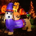 thumbnail image 1 of Costway 5 FT Long Halloween Inflatable Dachshund Dog with Pumpkin Self Inflating Yard, 1 of 10