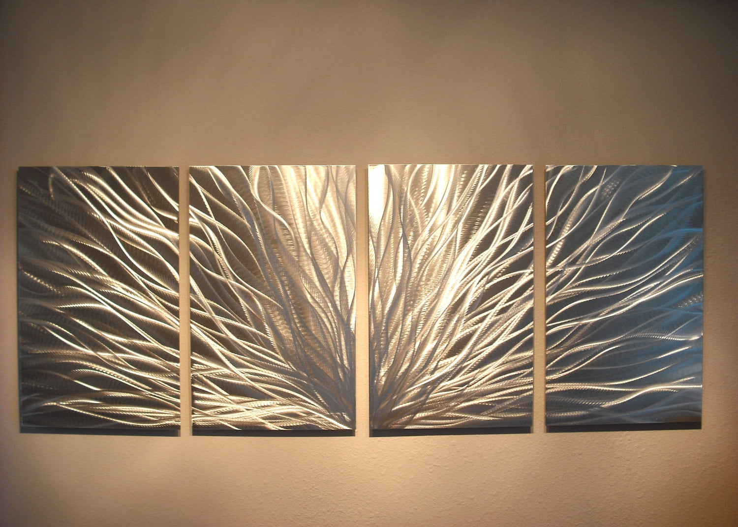 Radiance Contemporary Modern Decor Abstract Metal Wall Art 3 panel 