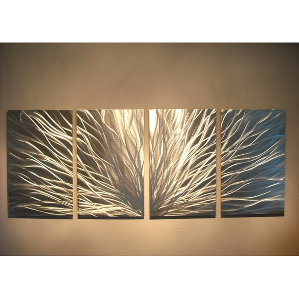 Radiance Silver Abstract Metal Wall Art Contemporary Modern Decor By Miles Shay Walmart Com Walmart Com