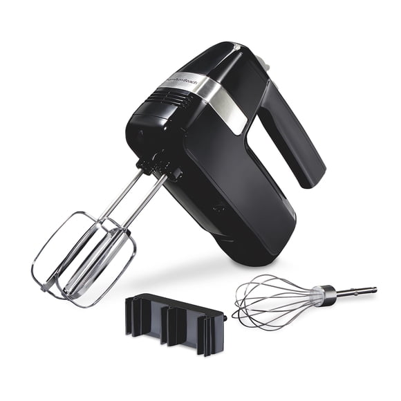 Hamilton Beach Electric Hand Mixer, 6 Speeds + Stir Button, 300 Watts of Peak Power for Powerful Mixing, Includes Whisk and Storage Clip, Black (6262