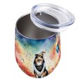 thumbnail image 3 of Hello 2025 Shetland Sheepdog Celebrates Happy New Year Firework Balloon 12oz Stainless Steel Wine Tumbler Insulated Cup with Lid Sheltie Dog Lover Gifts - 02024, 3 of 5