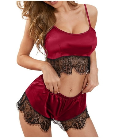 CZSCPDAW Lingerie For Women Sexy Lace Plus Size Underwear Pajamas Women Lingerie Sexy Sleepwear Nightgown Sleep Dress New Sexy Lace Lingerie Silk Underwear Sleepwear Underwear Pajamas Satin
