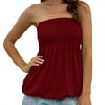 thumbnail image 2 of Hauts de Blouse Sans Bretelles pour Femme en Tunique Plissée, 2 of 8