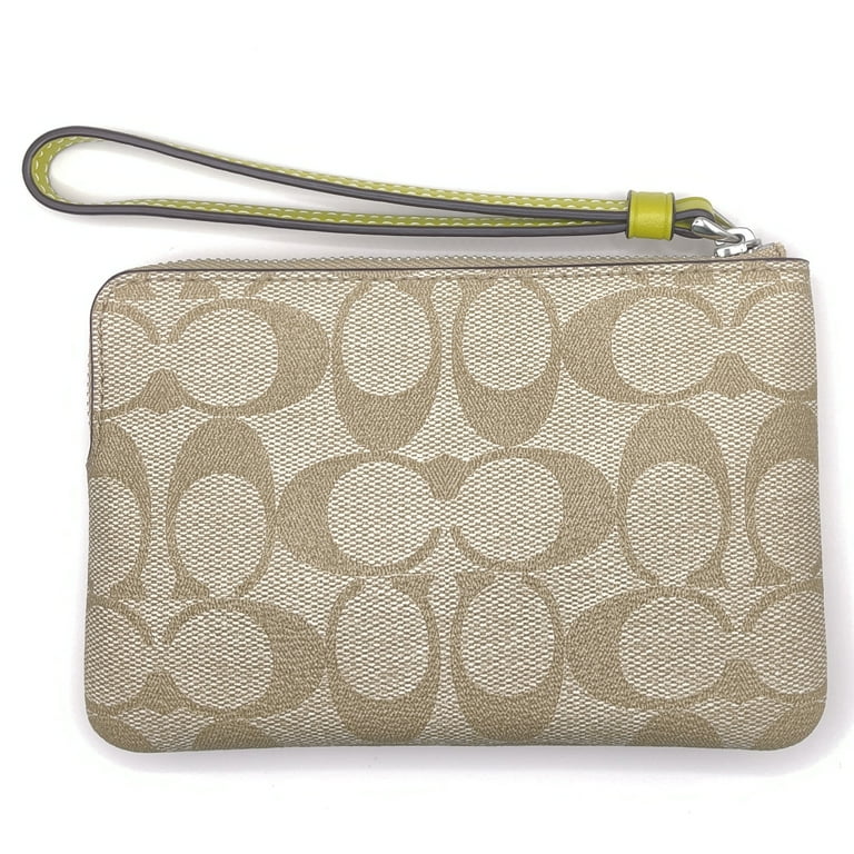 NWT Coach shops limes print corner zip wristlet