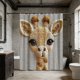 thumbnail image 5 of Yhmxh Decoración del baño Cortina de ducha con estampado de bordado falso, sin perforaciones, impermeable, especial para baño, resistente al agua y al moho. Gabinete de almacenamiento de baño, 5 of 5