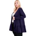 thumbnail image 1 of Pastel by Vivienne Women's Open Front Tiered Cardigan Plus Size Navy XXX-Large, 1 of 1