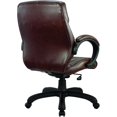 Nicer Furniture Genuine Leather Middle Back Executive Chair, Chocolate