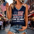 thumbnail image 2 of Womens Tank Casual Independence Day Print Sleeveless Summer Top America 250 Shirts Navy XL, 2 of 5