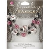 Cousin Jewelry Basics Glass Bead Mix, Silver, Black, Purple, Large Hole, 33pc