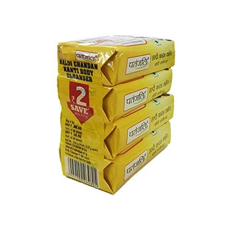 Ramdev Haldi Baba Ramdev Patanjali HALDI CHANDAN KANTI BODY CLEANSER-(4X1) 57 GM ...