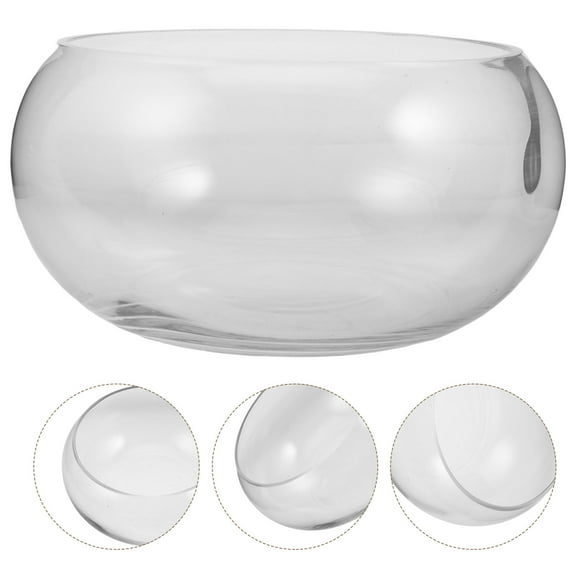 Amosfun Glass Fish Bowl Terrarium Planter Transparent 1-Pack for Stylish Home Decor and Indoor Plants