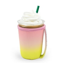GoCuff Reusable Iced Coffee Insulator Sleeve Neoprene Holder - Citrus Ombre - Small