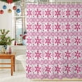 thumbnail image 6 of Shower Curtain 36"W x 78"L Winter Christmas Snowflakes Stars Pink Fabric Shower Curtains Set with Hooks Water Repellent Bathroom Curtains Machine Washable Bathroom Accessories, 6 of 9