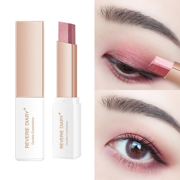 6 Colour Gradient Two-tone Eyeshadow Stick 2 In 1 Double Color Velvet Shadow Stick Makeup Waterproof Lasting Shimmer Eyeshadow zhangyuxiang LED