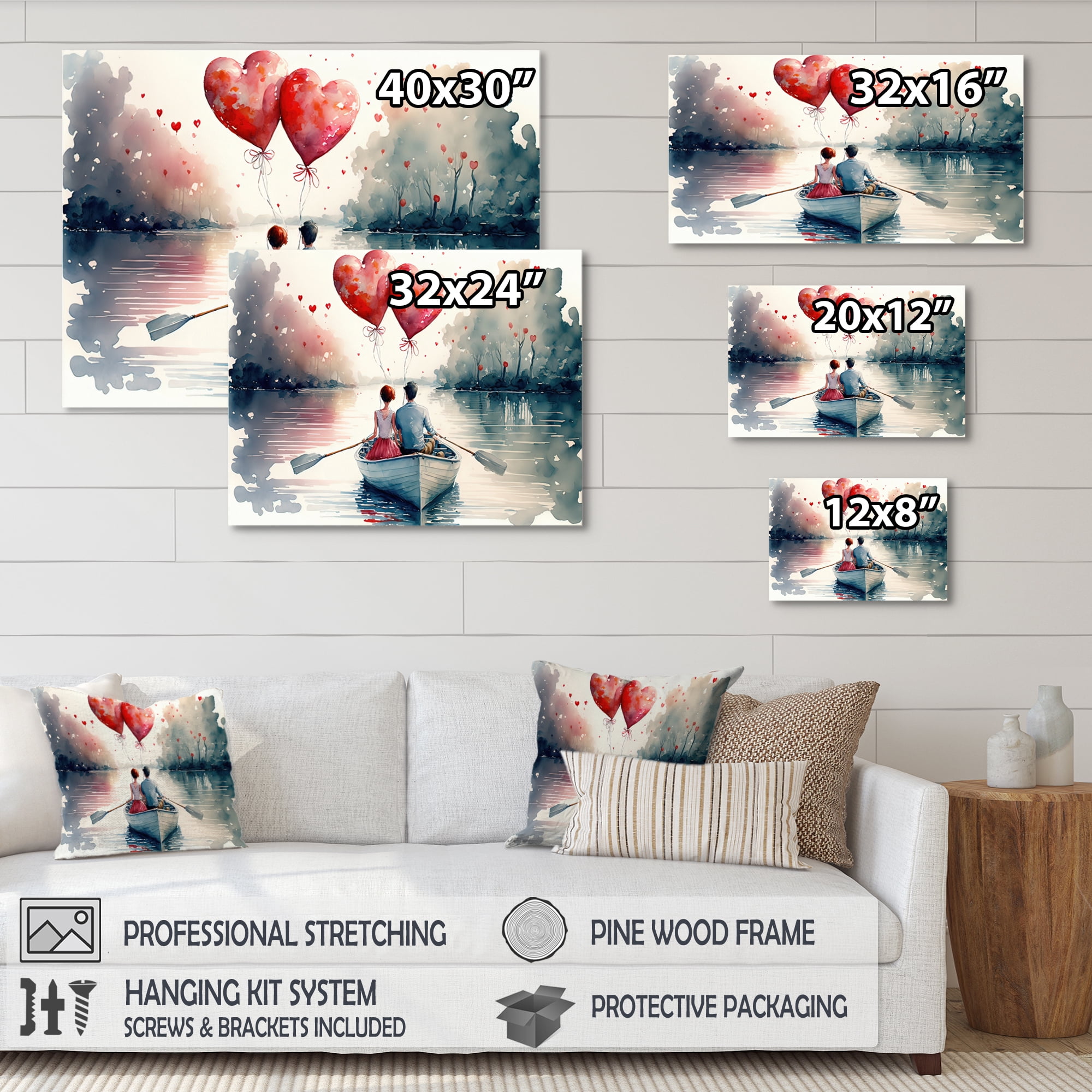 Designart Loving Couple Spending Time Outdoors III Canvas Wall Art