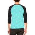 thumbnail image 2 of Bones and Stars Glitter Pattern Mens Raglan T Shirt White-Black LG, 2 of 2