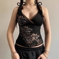 thumbnail image 2 of DHFJKG Gothic Tank Top Women Cropped Camisole Sleeveless V Neck Floral Printed Sexy Slim Fit Cami T-Shirts Night Out Wear Versatile Tops, 2 of 5