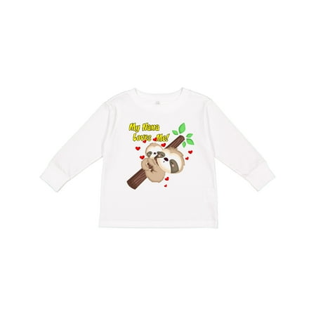 

Inktastic My Nana Loves Me Boys or Girls Long Sleeve Toddler T-Shirt