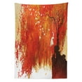 thumbnail image 3 of Ambesonne Fall Tablecloth Rectangular Table Cover, Woman in White on Swing, 60"x84", Orange Brown White, 3 of 4
