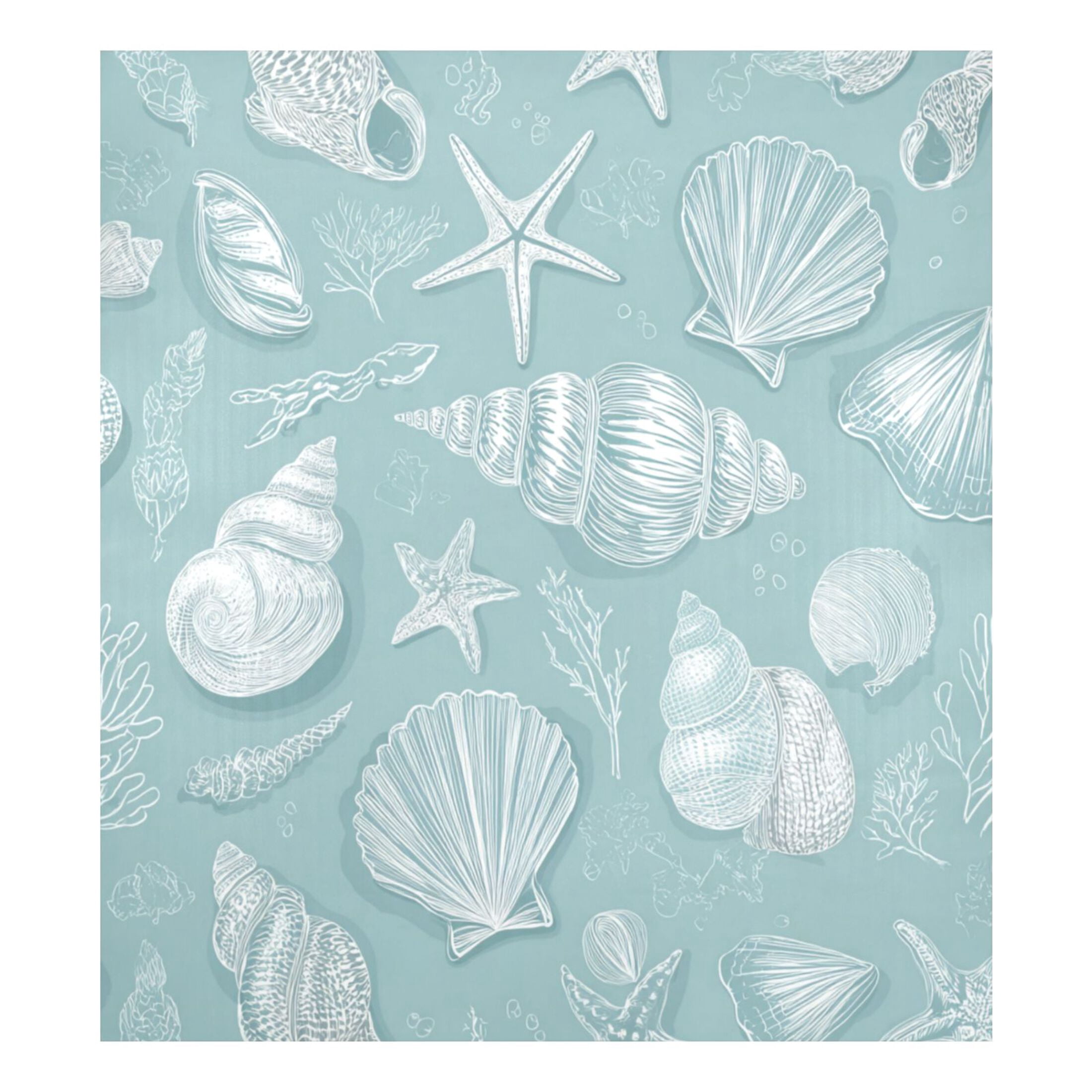 Dishwasher Magnetic Refrigerator Magnet Cover Sticker Home Decorative 23"x26" Light Blue Seashells Pattern