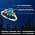 thumbnail image 2 of Gem Stone King 18K Yellow Gold Plated Silver London Blue Topaz and Yellow Citrine Engagement Ring for Women | 2.76 Cttw | Oval 9X7MM | Gemstone November Birthstone | Size 7, 2 of 6
