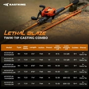 KastKing Baitcaster Fishing Rod and Reel Combo,Cast-610 Mh-right Handed Twin-Tip IM6 Graphite-Lethal Blaze