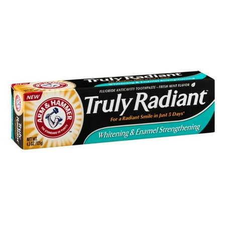 ARM & HAMMER Vraiment Radiant Blanchiment émail Renforcement de la pâte dentifrice au fluorure, menthe fraîche, 4,3 oz (Pack de 3)