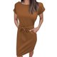thumbnail image 1 of Vestido de verano para mujer con cinturón: manga corta, informal/para salir, fácil de cuidar, versátil para diversas ocasiones., 1 of 5