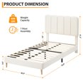 thumbnail image 3 of Yiwa Velvet Twin Platform Bed, Wave Headboard Upholstered Frame for Kids or Girls, No Box Spring Needed, 3 of 7