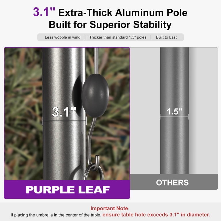 16 ft extra large outdoor patio market umbrella PURPLE LEAF Luxury Heavy-Duty Commercial Hydraulic Semi-Automatic Umbrella 13x16 FT(3.15" Pole) / Beige PURPLE LEAF Luxury Market Umbrella is designed for public spaces Nova Giant 16 ft. Commercial